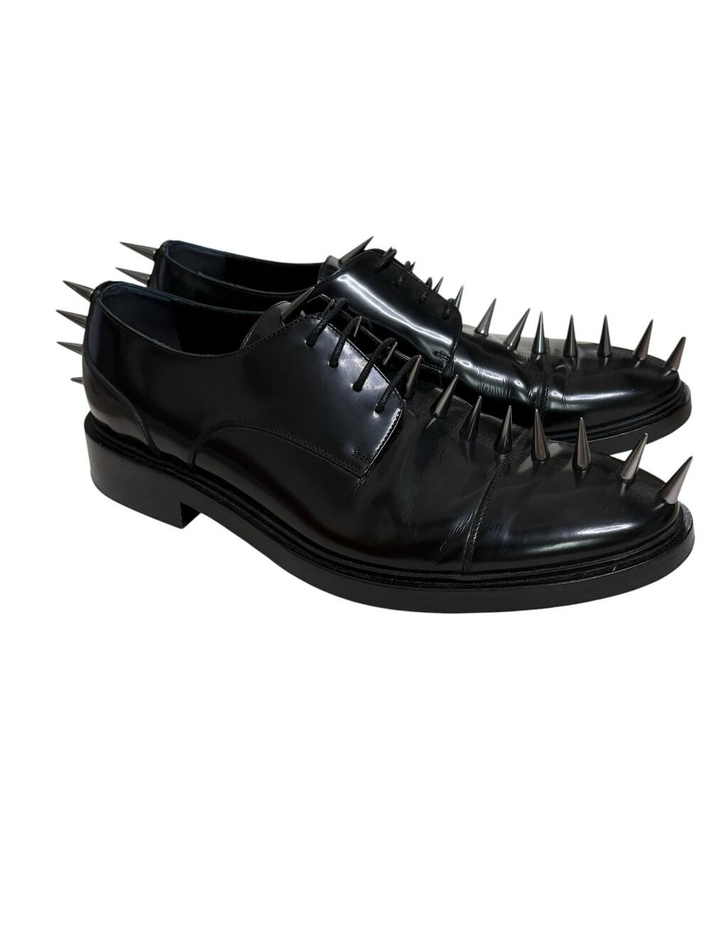 Balenciaga Mens Leather Spike Lace Up Derby Oxfords Size 46 EU 12 US